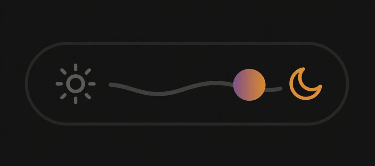 Close-up of the Argyll Rhythm Ambient Key: a sun and moon either side of a drawn waveform, with a heather-to-amber marker.