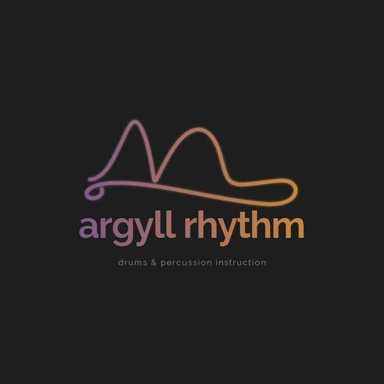 Argyll Rhythm full lockup, mark above the wordmark.